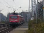 Diese BR 112 schiebt den RE 7 von Rheine nach ...