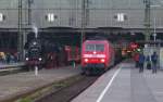 Stimmungsbilder Bahn Vergangenheit und Gegenwart: DR 03 2204-0 und DB 120 113-6 in Leipzig Hbf; 28.03.2008