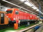 BR 156 MEG-801 steht am 14.07.07 in den Werkshallen der DB-Regio-Niederlassung Halle/Saale(Sommerfest DB-Museum).

