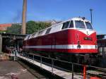 br-228-dr-v-180-dr-118 118 770 pr�sentiert sich zum Sommerfest am 14.07.07 im DB-Museum Halle/Saale den zahlreichen Besuchern auf der Drehscheibe.