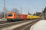 Die 1216 901 war am 30.03.08 mit einem Schlackezug unterwegs ...