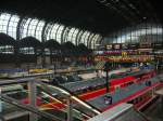 Blick auf einen gut gef�llten Hbf in Hamburg.  ...