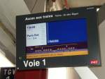 Zugzielanzeiger an Voie/Gleis 1 f�r den TGV 2869 in Metz!!! ...