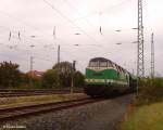 Besonderer Besuch S�mmerda: 118 001 von ITL mit G�terwagen am ...