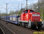 294 674-7 mit leeren spanischen Autotransportwagen. Gelsenkirchen Hbf. 12.04.2008.  ...