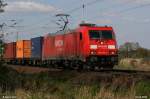 BR 185 mit Zugen 185 273 mit Containern gen S�den.