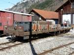 MOB Montreux - Berner Oberland - Bahn MOB - Dienstwagen X 47 im Bahnhofsareal von Montbovon am 29.03.2008