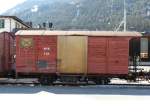MOB Montreux - Berner Oberland - Bahn MOB - Dienstwagen X 22 im Bahnhofsareal von Zweisimmen am 29.03.2008