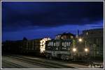 graz-koflacher-bahn-und-busbetrieb-gmbh-gkb 1100.01 'AON Leitinger' mit ihrem G�terzug, (leider diesmal nur 2 Wagen)am 22.04.2008 in Deutschlandsberg.