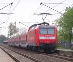 BR 146 mit Zugen 146 024-5 fuhr mit 140 Km/h als Dienstfahrt von D�sseldorf nach Aachen durch Geilenkirchen am 23.04.08