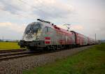 1x16-werbeloks 1116 246 '150 Jahre Bundesheer' vor R 2270 von Wien Westbahnhof nach Retz. Das Foto ist am 23.04.2008 zwischen Korneuburg und Stockerau entstanden.