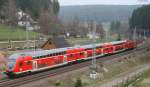 doppelstock-steuerwagen-3-gattung IRE 4720 mit Schublok 146 232-4 am km 69,0 23.4.08