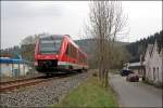 Ein 648er verl�sst als RB52 ,(RB 29284) Volmetalbahn den L�denscheider ...