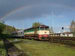 749 250-7 mit Regenbogen am 02.05.2008 in Lipova Lazne  ...