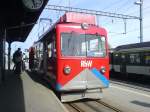 Der einzige Triebwagen auf der Strecke Rheineck- Walzenhausen wartet im ...