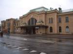 Hier ist der Bahnhof von Kristianstad zu sehen. Die Aufnahme ...