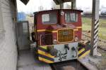 Diesel Rangierlokomotive der Firma Basaltstein AG Buchs, auf dem Gel�nder ...