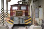 Diesel Rangierlokomotive der Firma Basaltstein AG Buchs, auf dem Gel�nder ...