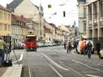 Triebwagen 299 aus �sterreich zu Gast in Potsdam zzum Strassenbahnjubil�um ...
