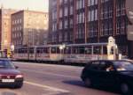 Gothaer Gelenkzug mit Beiwagen in Rostock 1994  ...