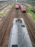 Railion 152 027-9 bei Rangierarbeiten am 27.Mai 2008 im Karlsruher ...