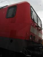 143 265-7 abgestellt im Donauw�rther Bahnhof. Mal ein andres Lokportrait, ...