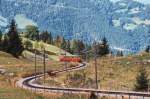 Zug der Shynige Platte Bahn auf der Fahrt nach Wilderswil ...
