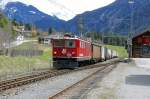 RhB G�terzug 5140 von Pontresina nach Landquart am 10.04.2008 Durchfahrt ...
