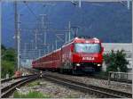 strecke-rheintal-lq-rei Die 100 Jahre Albula Lok 642 'Breil/Brigels' mit RE nach St.Moritz bei der Durchfahrt in Chur West. (14.06.2008)