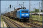 Die Press 145 030 bespannte am 24.05.08 den Gipsplattenzug aus ...