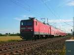 143 893 zieht eine RB nach Wittenberg; fotografiert am 23.06.08 ...
