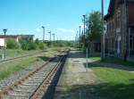 Der Bahnsteig in Naumburg (Saale) Ost; 10.05.2008  ...