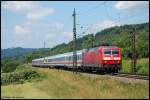 120 133 mit IC 119 am 21.06.08 bei Kuchen(W�rtt.) an ...