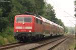 111 115-2 mit dem RE4 bei der Durchfahrt von Zweibr�ggen, ...