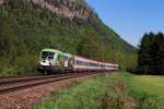 1116 264 (EM - EUROmotion) mit IC 10562 vor Niederaudorf ...
