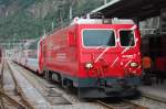 HGe 4/4 mit dem Glacier-Express am 05.06.2008 in Brig.  ...