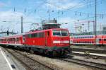111 003 als Steurwagenersatz am 06.07.08 mit der RB aus ...