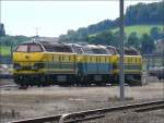 BR 55 Diese 3 Diesel Loks der BR 55 waren am 12.07.08 im Bahnhof von Montzen abgestellt. (Hans)