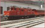 Brig-Visp-Zermatt-Bahn Ich m�chte hiermit auch noch meinen Beitrag zu den Oldtimern von VZ und FO leisten. HGe 4/4 I 12 der ehemaligen VZ fotografiert in Visp. 20 Jahre sp�ter sahen die Loks im Bereich der Schneepfl�ge anders aus, wie aus den nachfolgenden Bildern ersichtlich ist. (Archiv 06/77)