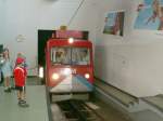 AB RhW Rheineck Walzenhausen Bahn Einfahrt des Triebwagens BDeh 1/2(1958)der RhW Bahn am 16.07.08 in die Bergstation Walzenhausen/AR (672 M.�.M.)