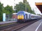 nord-ostsee-bahn-nob DE 2000-01 mit der NOB nach Westerland beim Halt in Elmshorn. 30.06.08