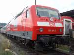 Zuglok 120 501 mit Messzug und dem neuen Siemens Desiro ...
