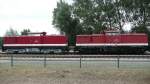201 380-3 und 201 792-9 sind im Bahnhof Zinnowitz (Usedom) ...