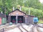 Der Lokschuppen von J�hstadt am 20.07.08. Im Schuppen stehen die ...