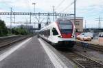 rabe-521-flirt RABe 521 022-4 f�hrt am 21.7.08 als S 3 in Muttenz ein.