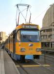 Modernisierter Tatra-Zug in Leipzig mit Tw 2110, Aufnahme von 2005 ...