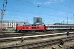BR 218 mit Zugen Es geht auch allein: Die M�hldorfer 218 422 schleppt sich am 06.07.08 mit dem EC 194 nach Lindau (-Z�rich)