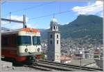 FLP Be 4/12 22 steht zur Abfahrt bereit in Lugano ...