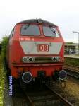 218 156-8 steht am 22.7.2008 abgestellt auf Gleis 4 in ...