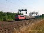 155 043 bef�rdert am 25.07.08 einen G�terzug durch Muldenstein Richtung ...